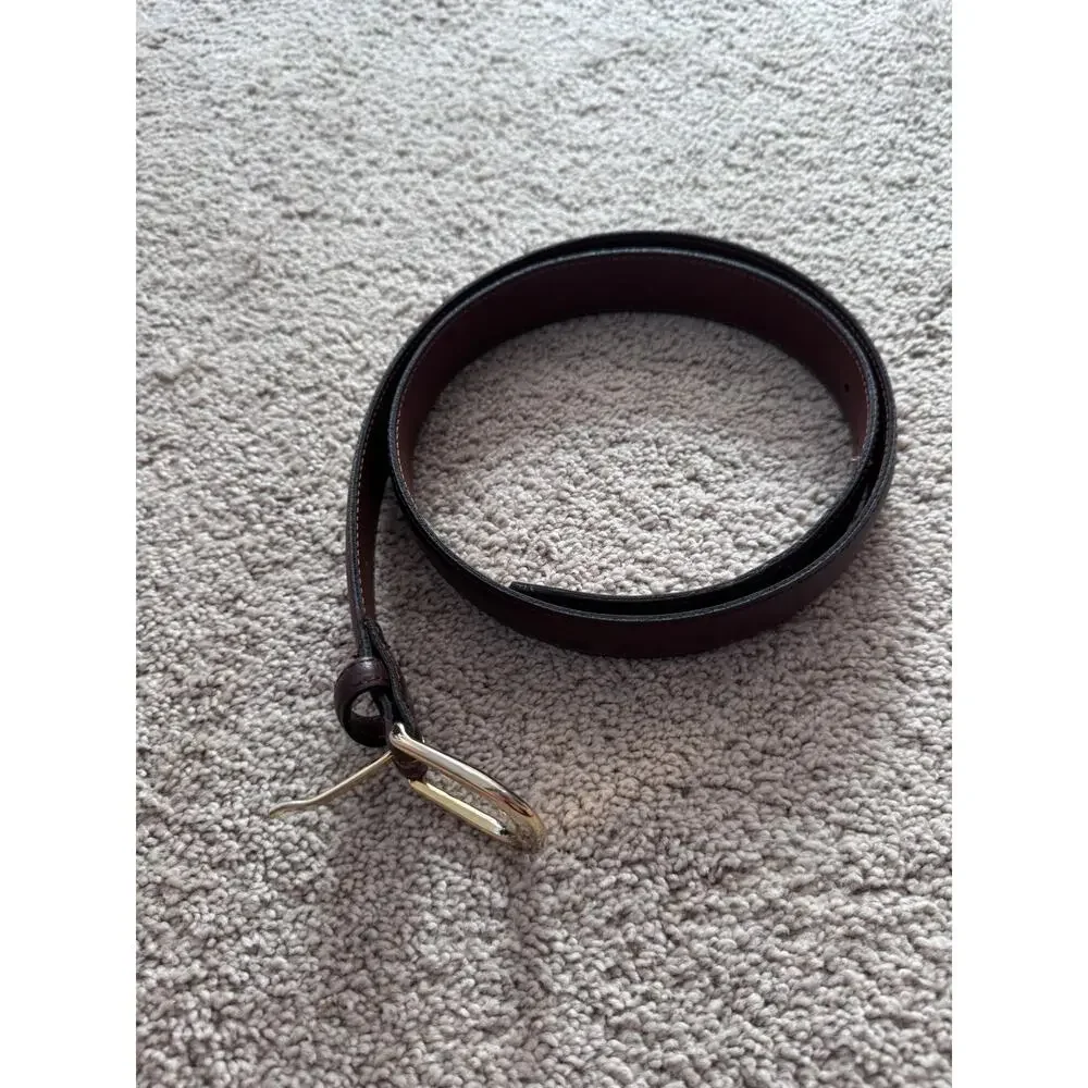 Handcrafted Brown Leather Belt Men's Size 38 Made in America Genuine on Bonded